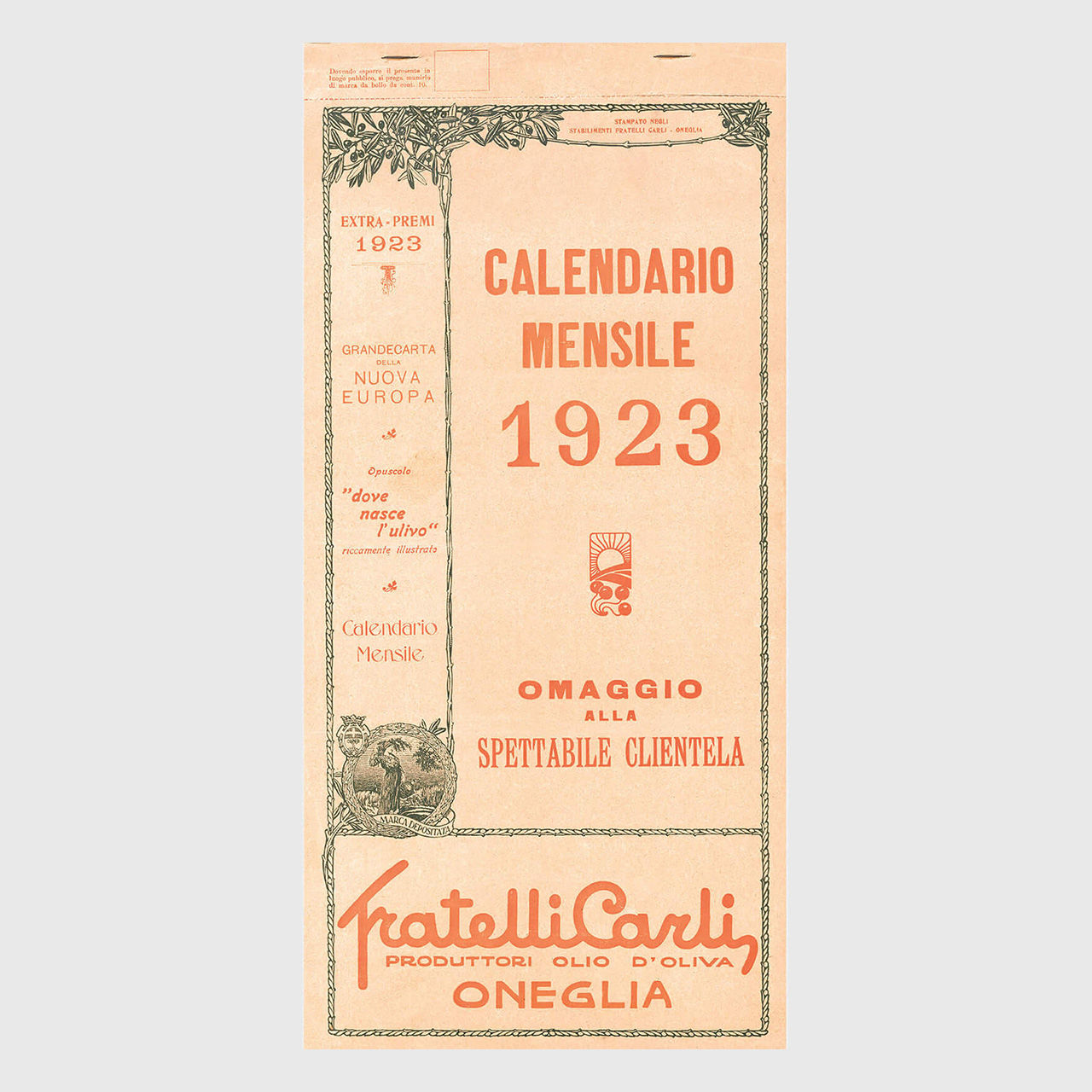 Calendario storico Fratelli Carli del 1923