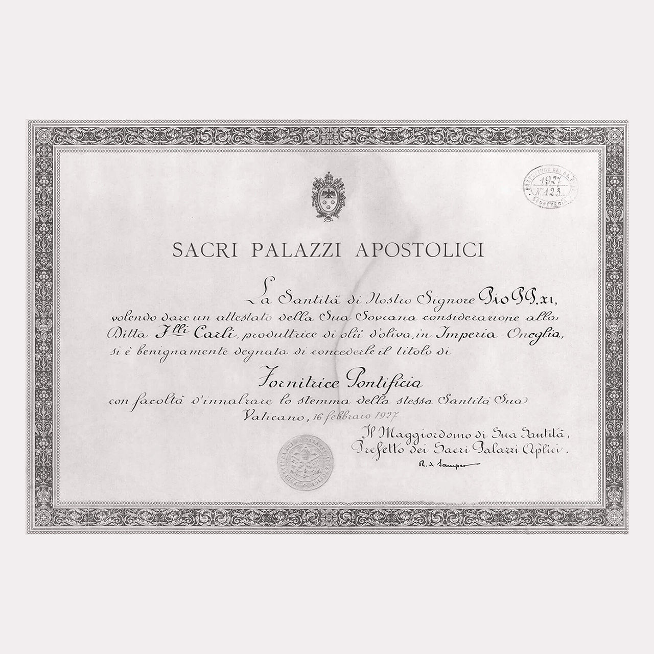Pergamena fornitori Palazzi Apostolici