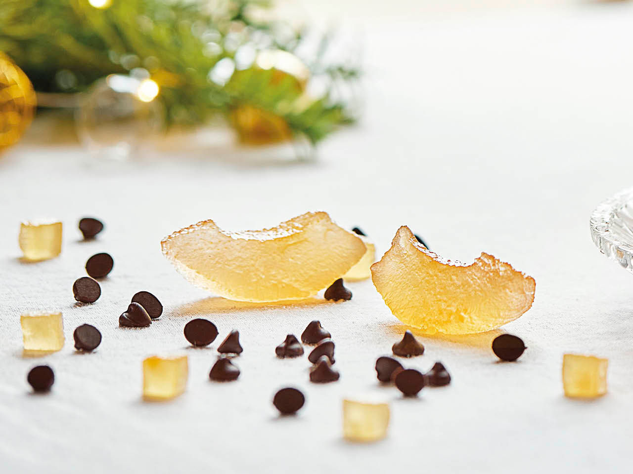 Pere candite e gocce di cioccolato