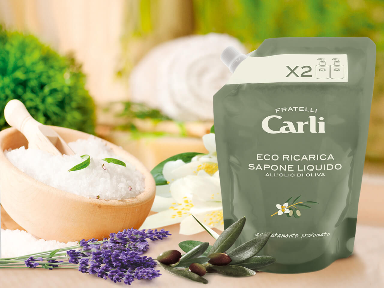 Eco ricarica sapone liquido all'Olio di Oliva Fratelli Carli