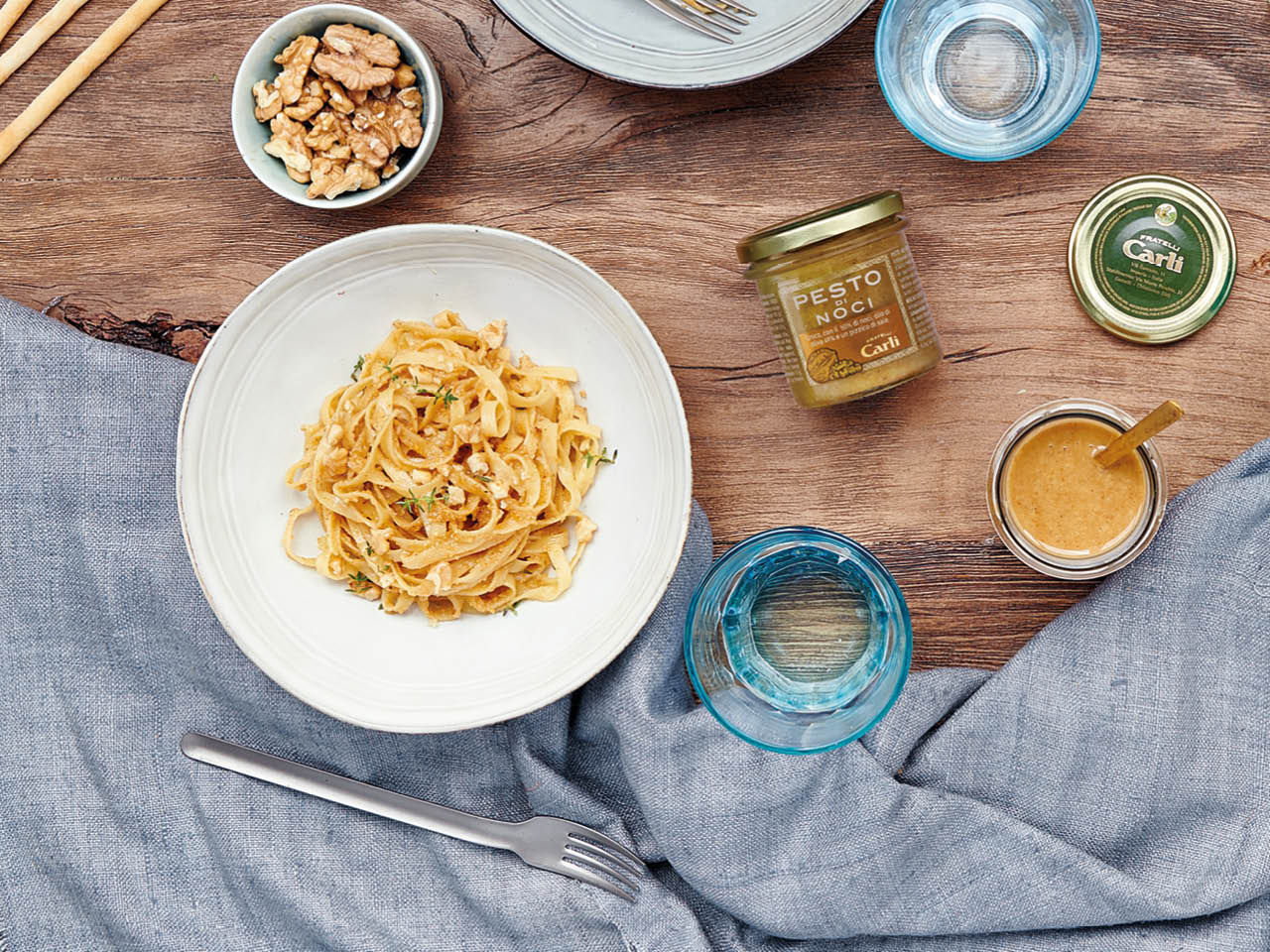 fettccine con Pesto di Noci Fratelli Carli
