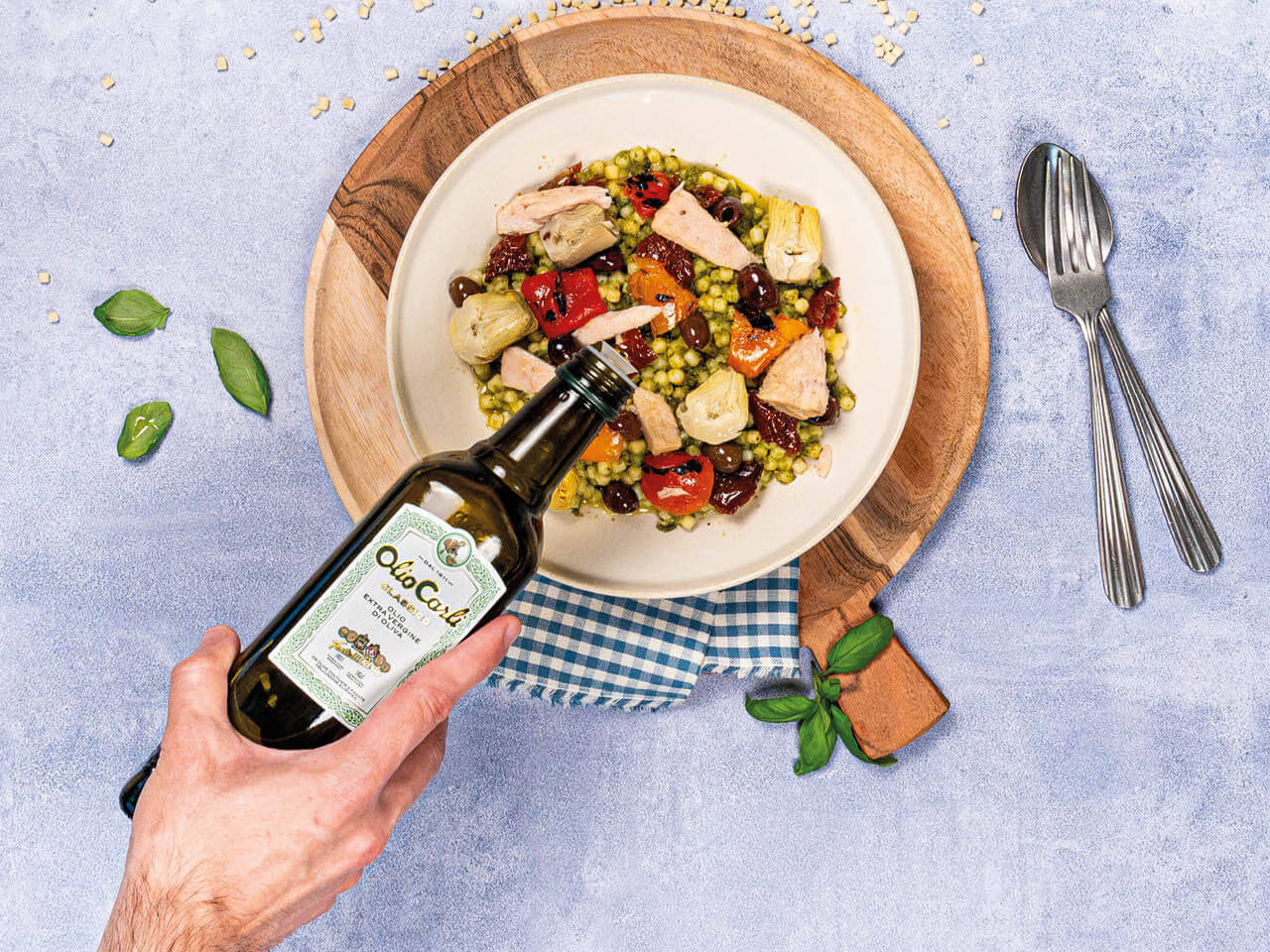 Scucuzzun al Pesto con Tonno bianco, Olive e Cuori di carciofo Fratelli Carli