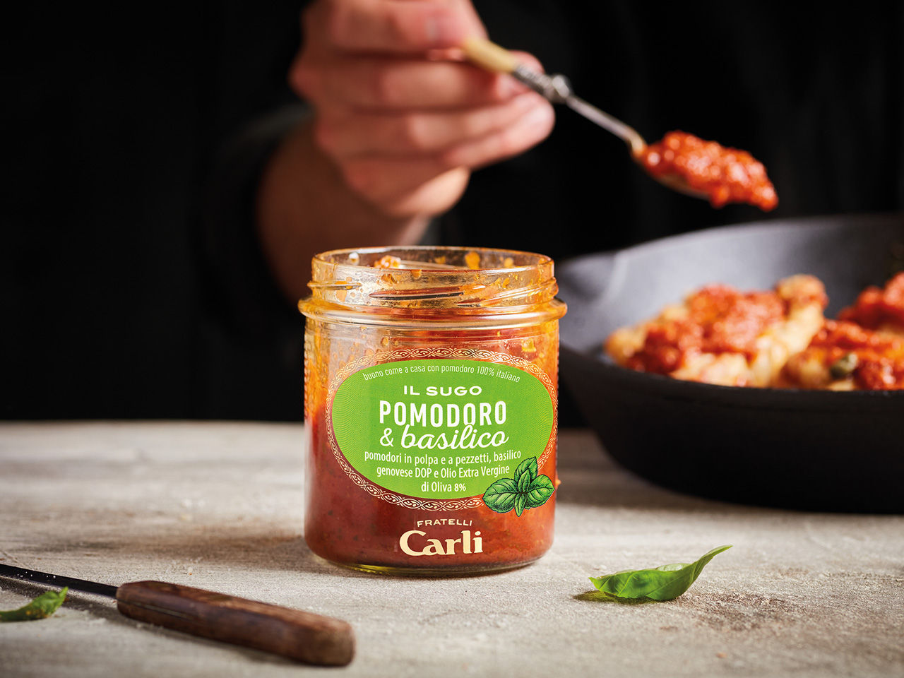 Sugo pomodoro e basilico Carli con peculiarita e sentori.