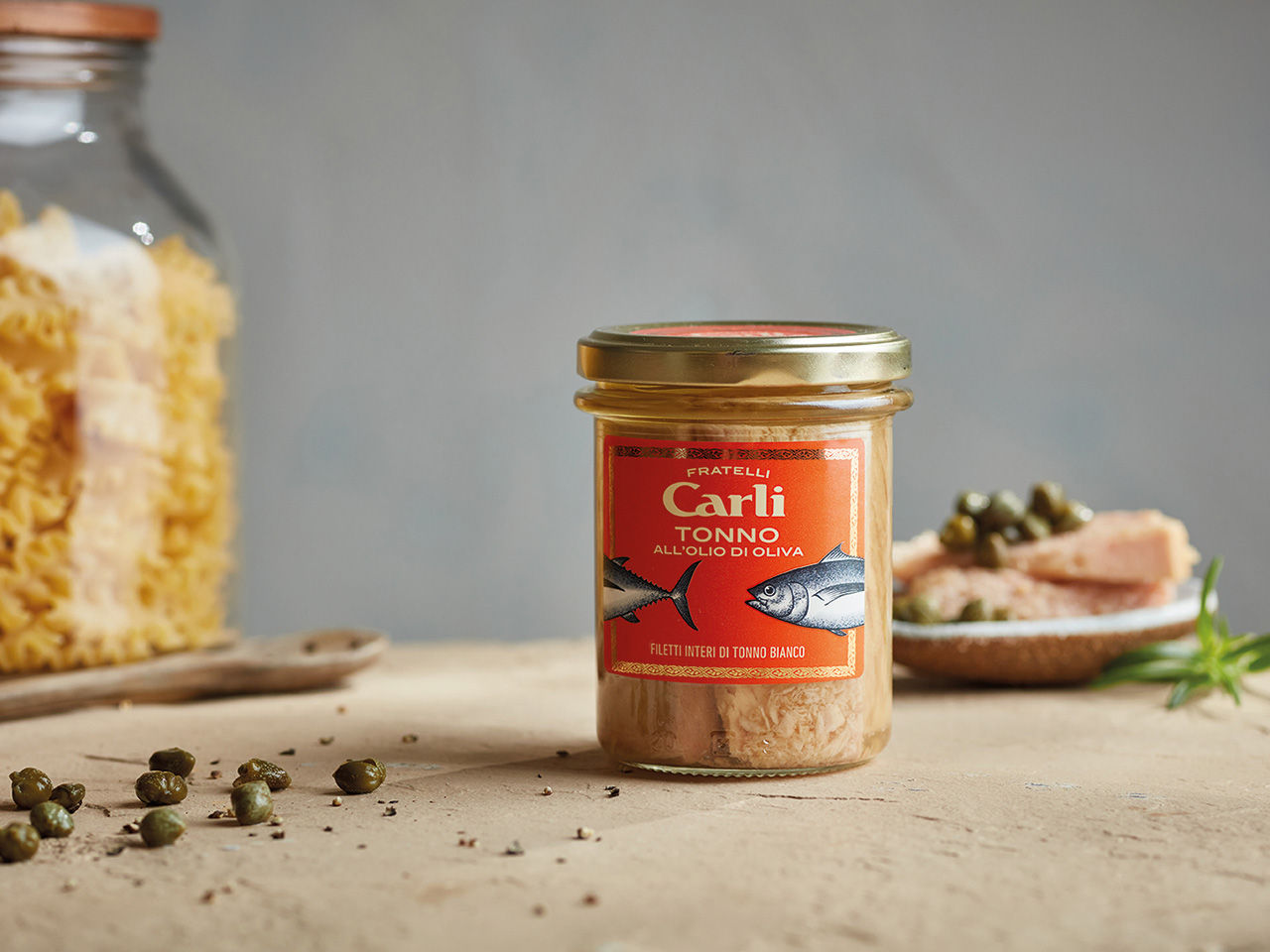 Vasetto di filetti di Tonno Bianco all'Olio di Oliva Fratelli Carli