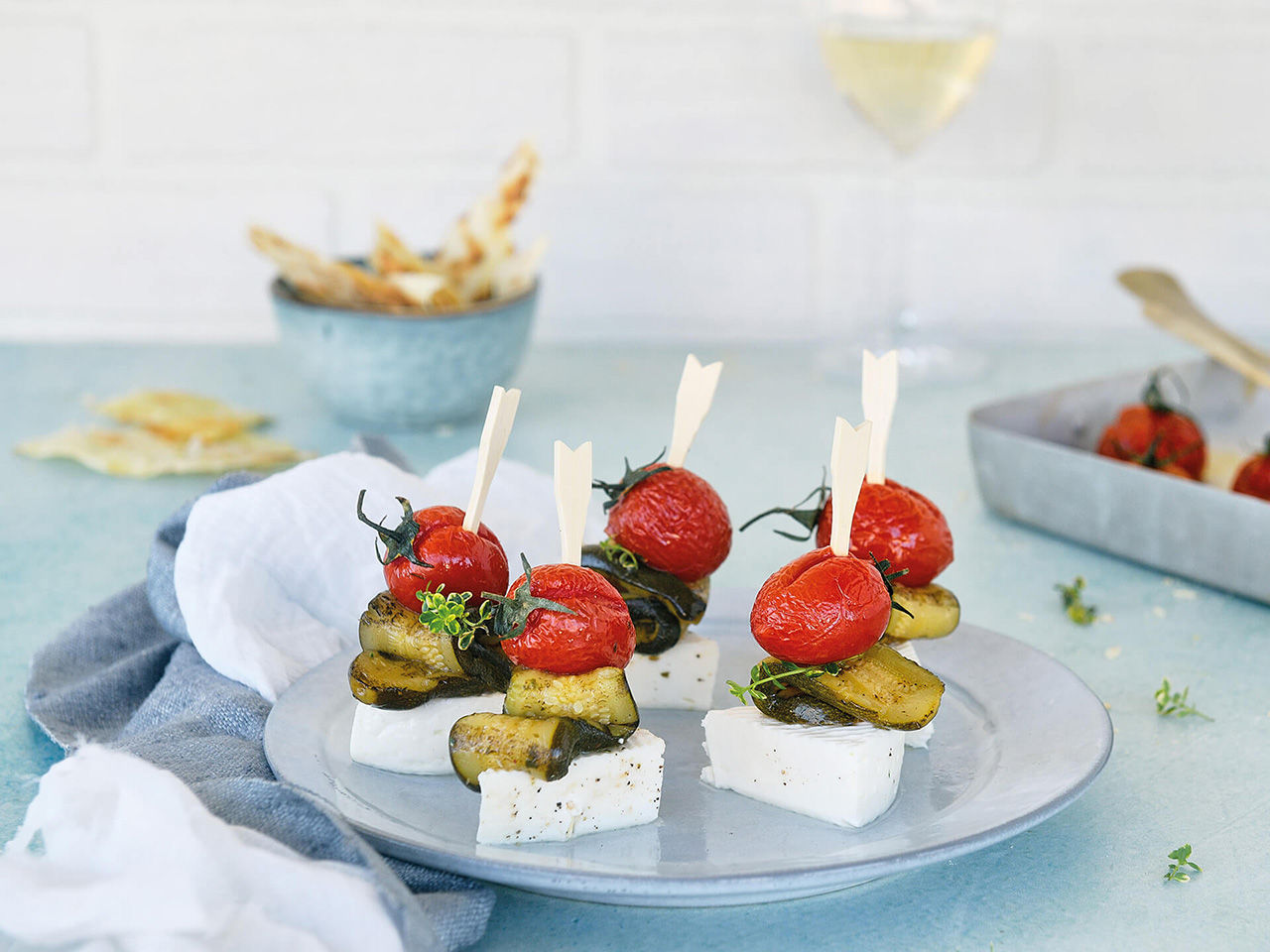 Spiedini primosale Pomodori confit e zucchine grigliate Fratelli Carli